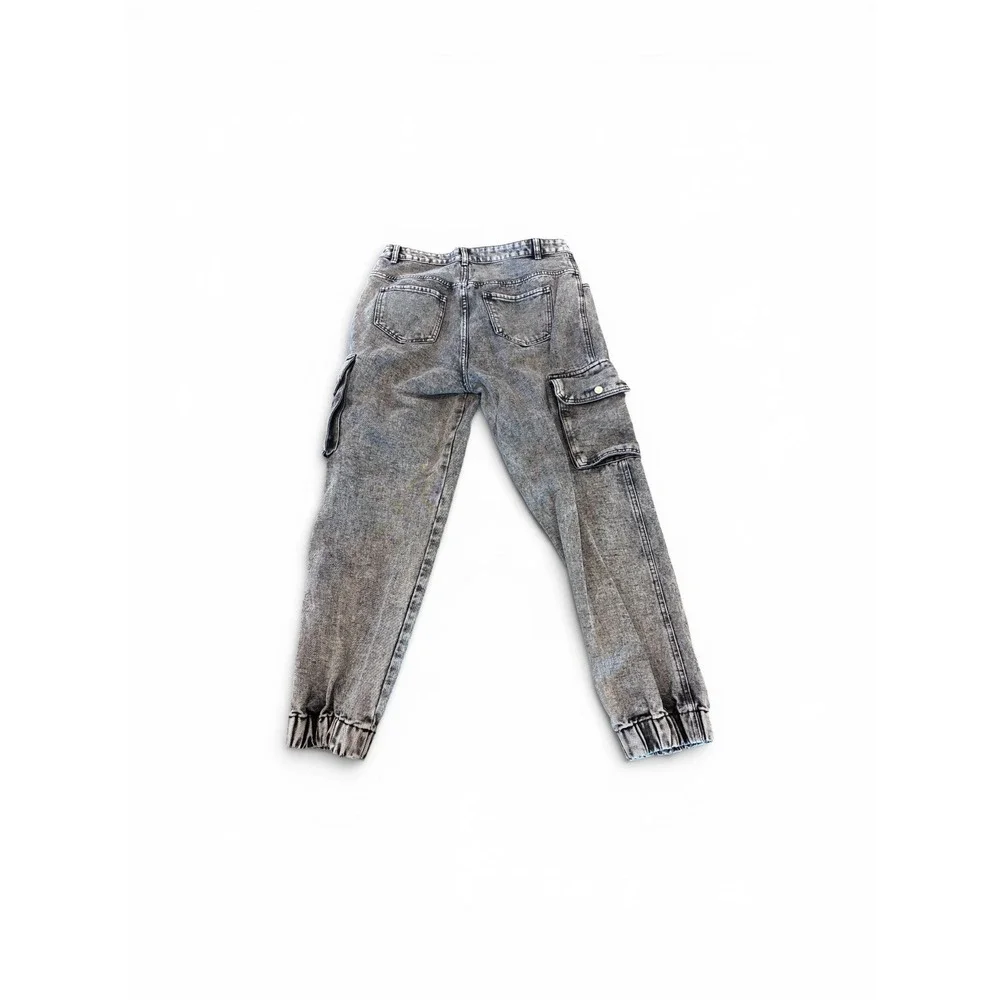 Refuge Denim Cargo Jogger Jeans Acid Wash Gray Utility Pants Womens 11‎